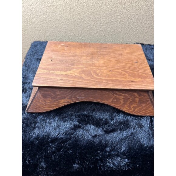 Vintage Wood Serving Tray With Wheat Design & Handles 12" X 9" - Picture 6 of 7